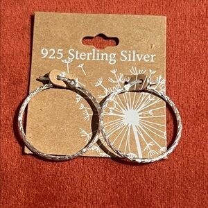 Textured Sterling Silver Hoop Earrings